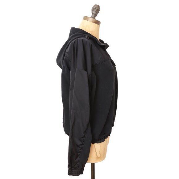 ATHLETA Zion Microfleece 1/2 Zip Sweatshirt S Black Hooded Cinch Hem EUC B66 - Picture 3 of 6